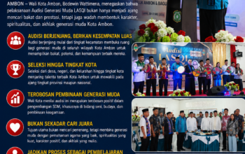 Walikot Ambon Tekankan Audisi Lasqi Bukan Hanya Sekedar Cari Juara, Tapi Bentuk Karakter Generasi Muda