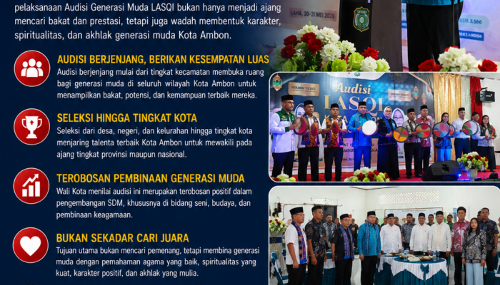 Walikot Ambon Tekankan Audisi Lasqi Bukan Hanya Sekedar Cari Juara, Tapi Bentuk Karakter Generasi Muda