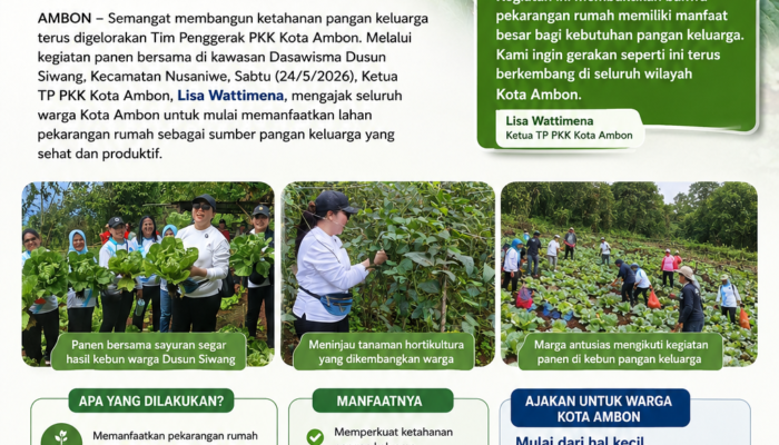Ayo Manfaatkan Pekarangan!” TP PKK Kota Ambon Ajak Warga Perkuat Ketahanan Pangan dari Rumah