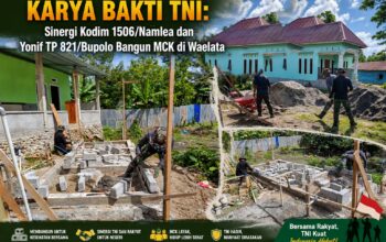 KARYA BAKTI TNI: Sinergi Kodim 1506/Namlea dan Yonif TP 821/Bupolo Bangun MCK di Waelata