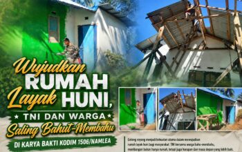 Wujudkan Rumah Layak Huni, TNI dan Warga Saling Bahu-Membahu Lewat Karya Bakti TNI.