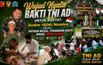 Kodim 1506/Namlea Gelar Bakti TNI AD untuk Rakyat, Hadirkan Khitanan Massal, Pengobatan Gratis dan Donor Darah