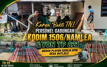 Personel Gabungan Kodim 1406 Namlea dan Yonif TP 821, Bedah Plafon Gereja GPM Batlale