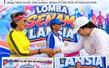 Lansia Ambon Tunjukkan Semangat Sportivitas dalam Lomba Senam HUT ke-451 Kota Ambon