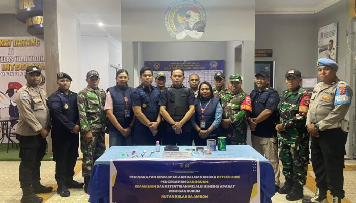 Rutan Ambon Perkuat Pengawasan, Sidak Blok Hunian dan Tes Urine Libatkan APH