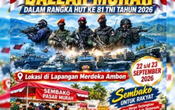 HUT ke-81 TNI, Bazar Murah Hadirkan Produk UMKM di Lapangan Merdeka Ambon